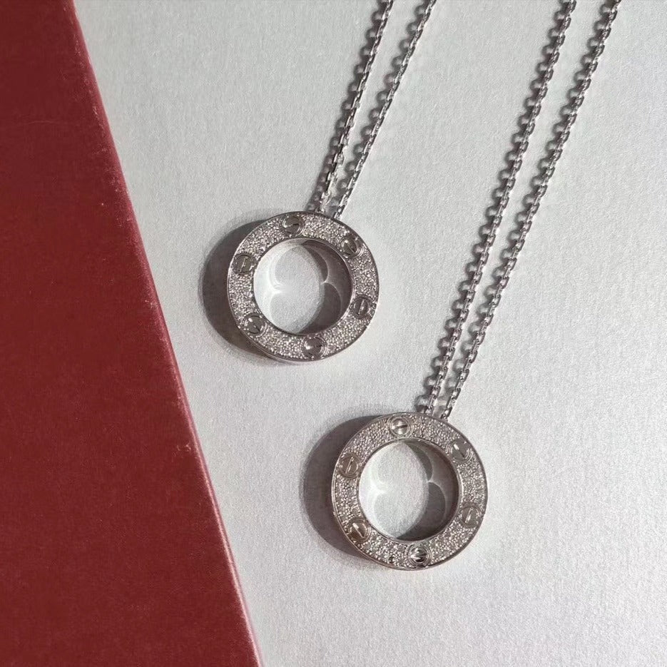 [Super CiCi ]LOVE NECKLACE ADJUSTABLE SILVER