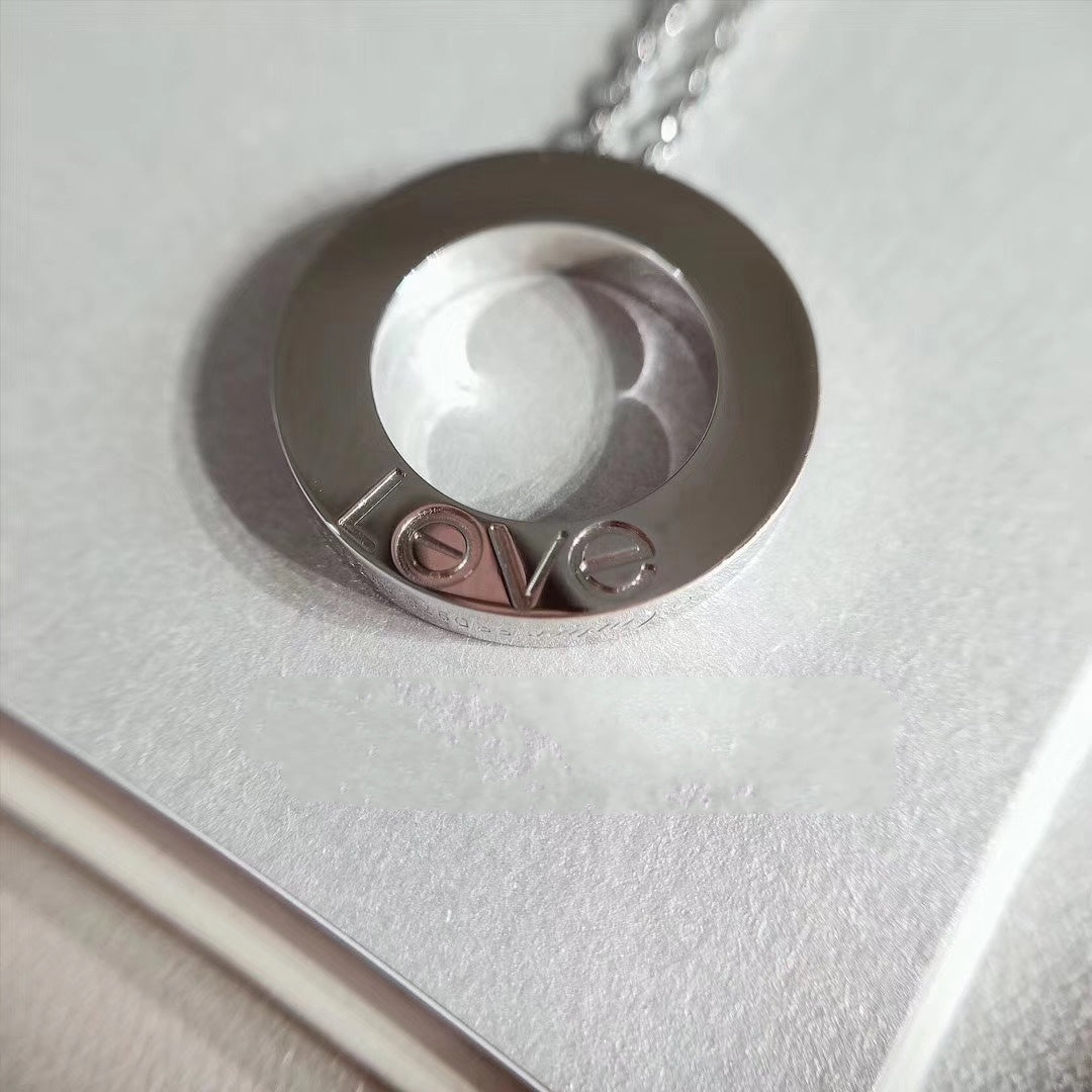 [Super CiCi ]LOVE NECKLACE ADJUSTABLE SILVER