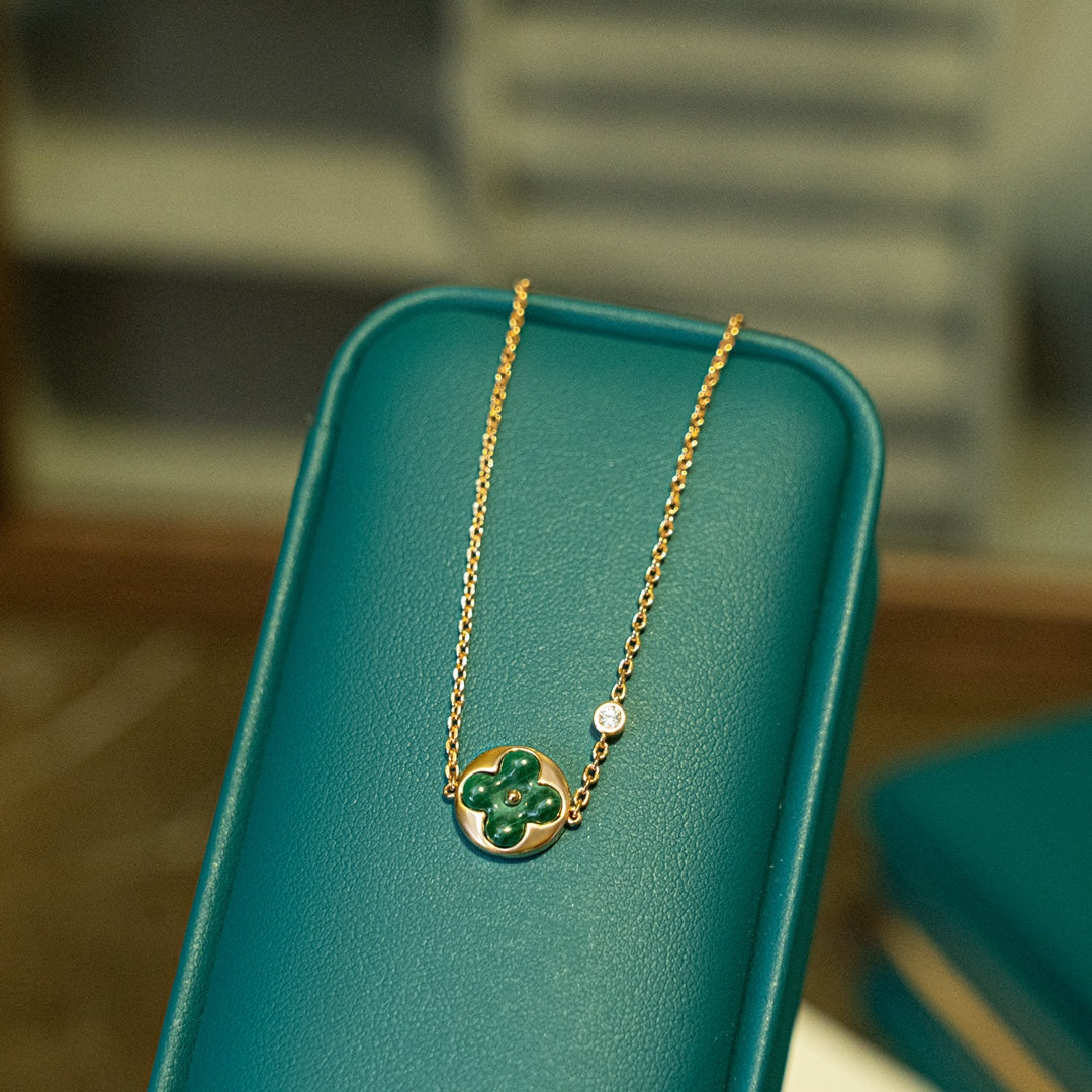 [Super CiCi ]SUN MALACHITE 1 DIAMOND PINK GOLD BRACELET