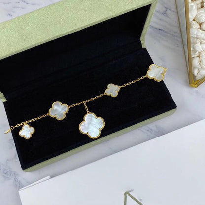 [Super CiCi ]MAGIC CLOVER MOP GOLD BRACELET 5 MOTIFS