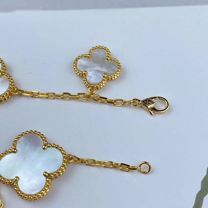 [Super CiCi ]MAGIC CLOVER MOP GOLD BRACELET 5 MOTIFS