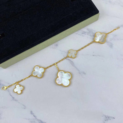 [Super CiCi ]MAGIC CLOVER MOP GOLD BRACELET 5 MOTIFS