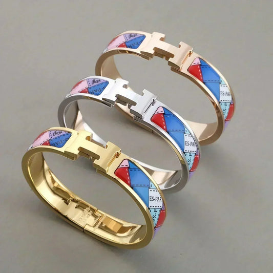 [Super CiCi ]H BRACELET DOTTED BORDER 12MM