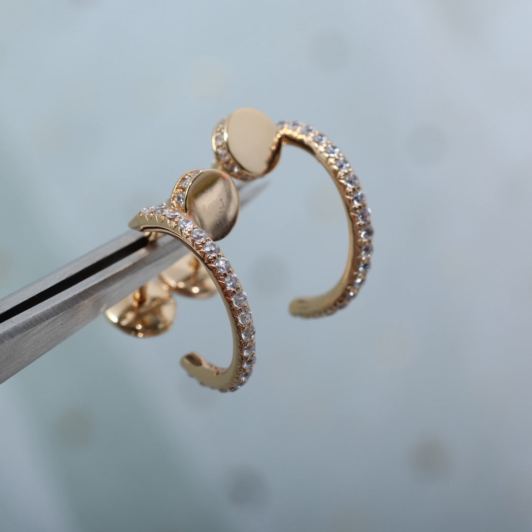 [Super CiCi ]JUSTE EARRINGS 12.75MM PINK GOLD DIAMOND