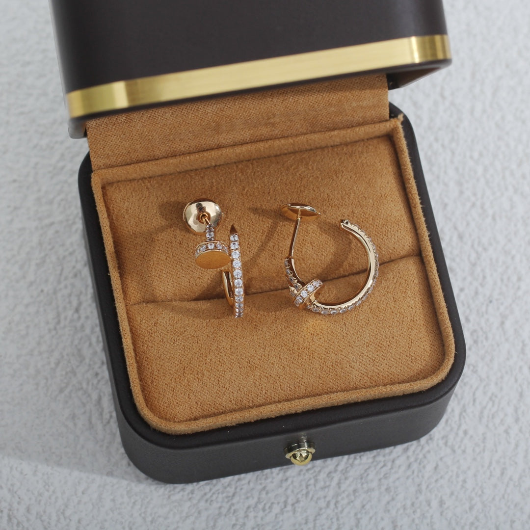 [Super CiCi ]JUSTE EARRINGS 12.75MM PINK GOLD DIAMOND