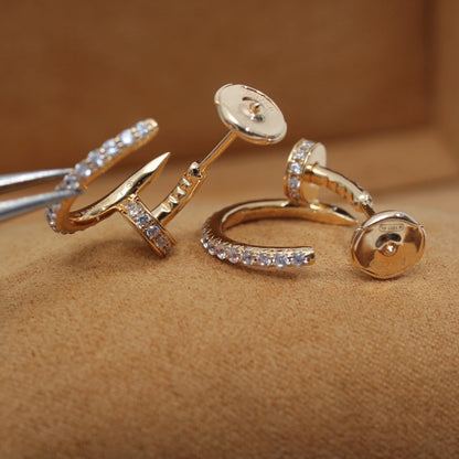 [Super CiCi ]JUSTE EARRINGS 12.75MM PINK GOLD DIAMOND