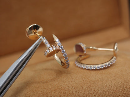 [Super CiCi ]JUSTE EARRINGS 12.75MM PINK GOLD DIAMOND