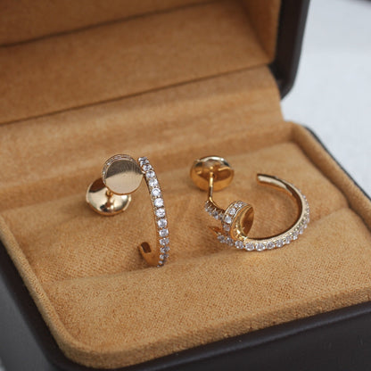 [Super CiCi ]JUSTE EARRINGS 12.75MM PINK GOLD DIAMOND