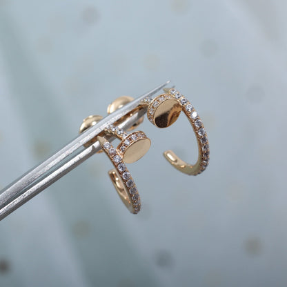 [Super CiCi ]JUSTE EARRINGS 12.75MM PINK GOLD DIAMOND