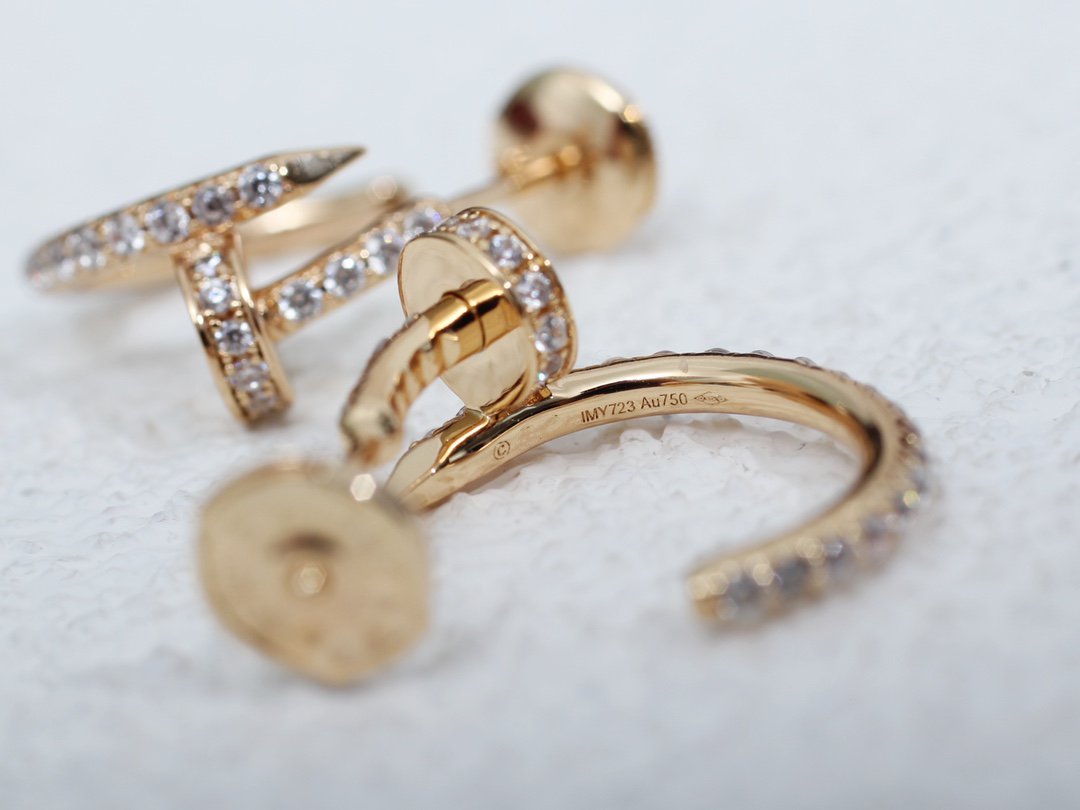 [Super CiCi ]JUSTE EARRINGS 12.75MM PINK GOLD DIAMOND