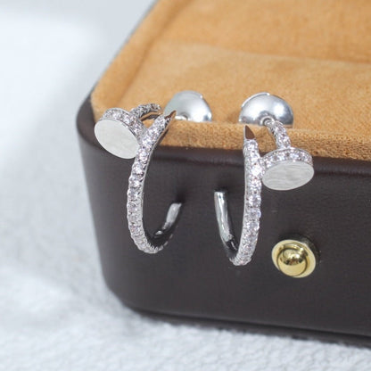 [Super CiCi ]JUSTE EARRINGS 12.75MM SILVER DIAMOND