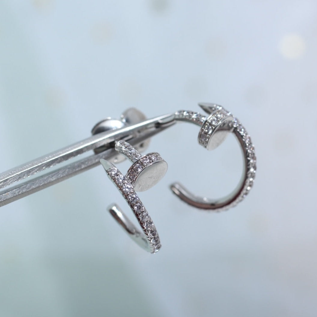 [Super CiCi ]JUSTE EARRINGS 12.75MM SILVER DIAMOND