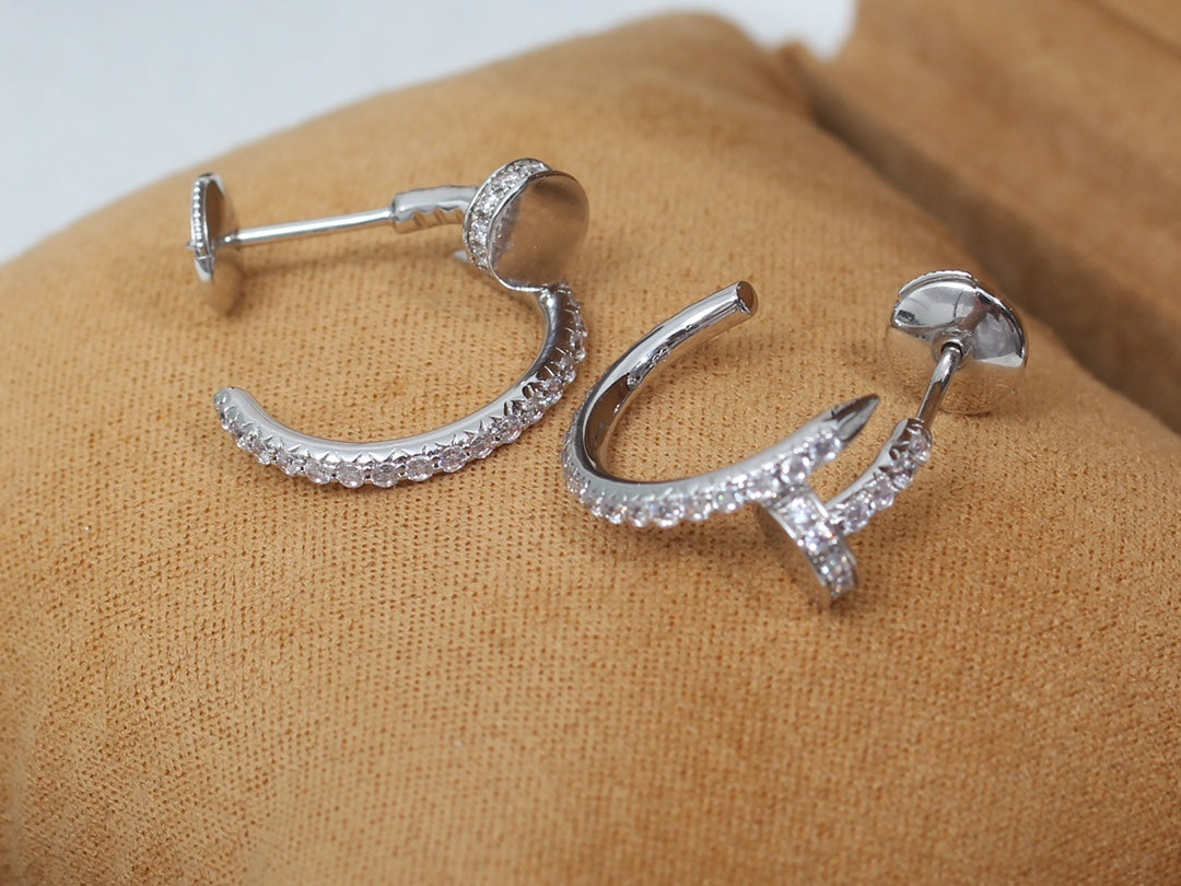 [Super CiCi ]JUSTE EARRINGS 12.75MM SILVER DIAMOND