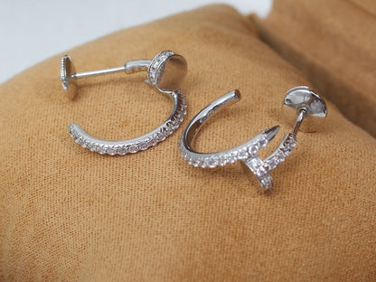 [Super CiCi ]JUSTE EARRINGS 12.75MM SILVER DIAMOND