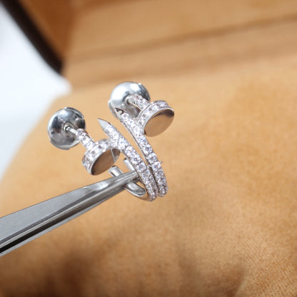 [Super CiCi ]JUSTE EARRINGS 12.75MM SILVER DIAMOND