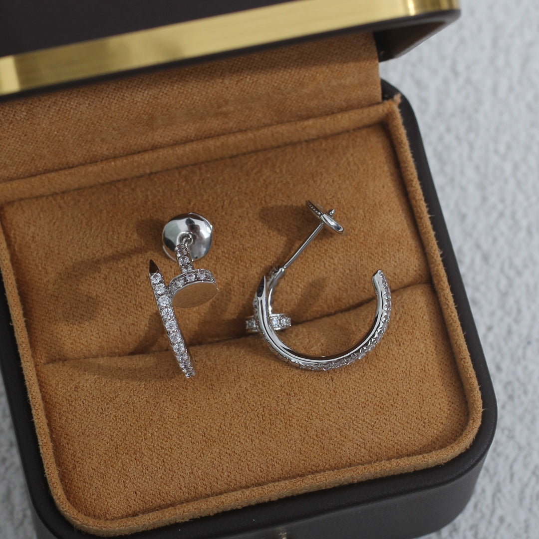 [Super CiCi ]JUSTE EARRINGS 12.75MM SILVER DIAMOND