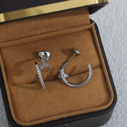 [Super CiCi ]JUSTE EARRINGS 12.75MM SILVER DIAMOND