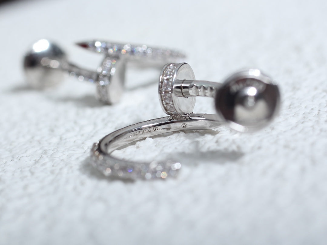 [Super CiCi ]JUSTE EARRINGS 12.75MM SILVER DIAMOND