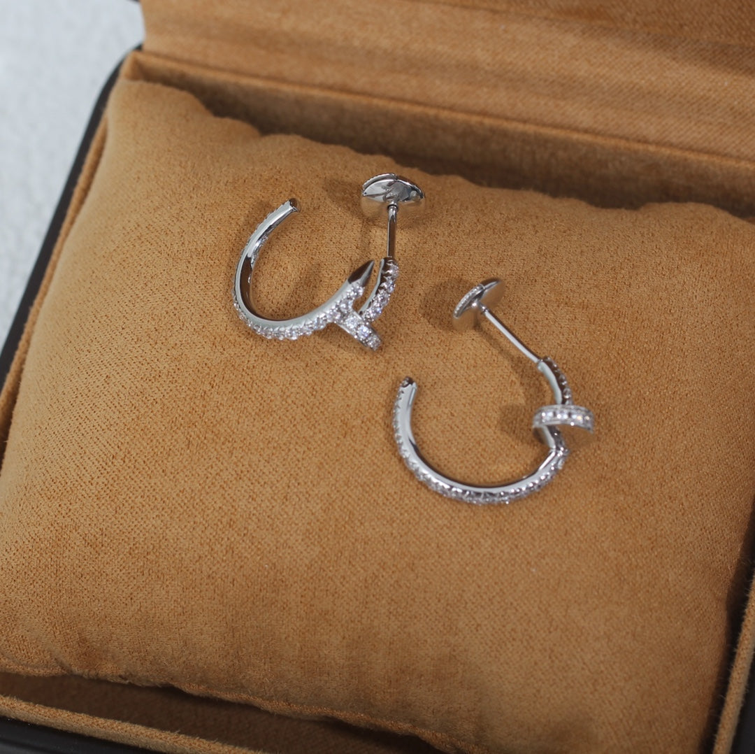 [Super CiCi ]JUSTE EARRINGS 12.75MM SILVER DIAMOND