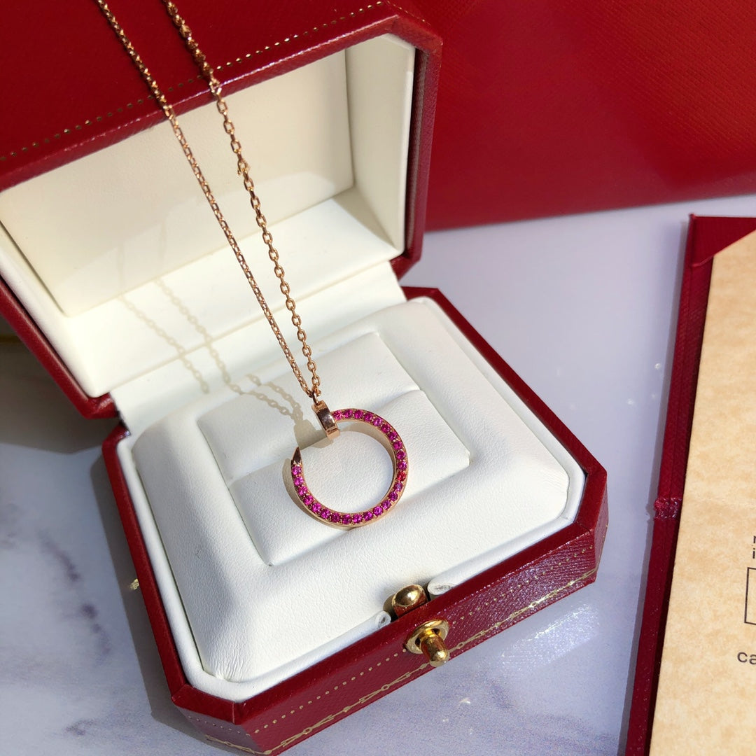 [Super CiCi ]JUSTE NECKLACE GOLD RED DIAMONDS