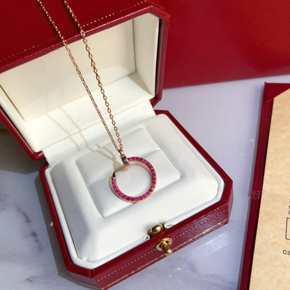 [Super CiCi ]JUSTE NECKLACE GOLD RED DIAMONDS