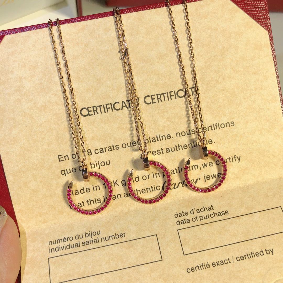 [Super CiCi ]JUSTE NECKLACE GOLD RED DIAMONDS
