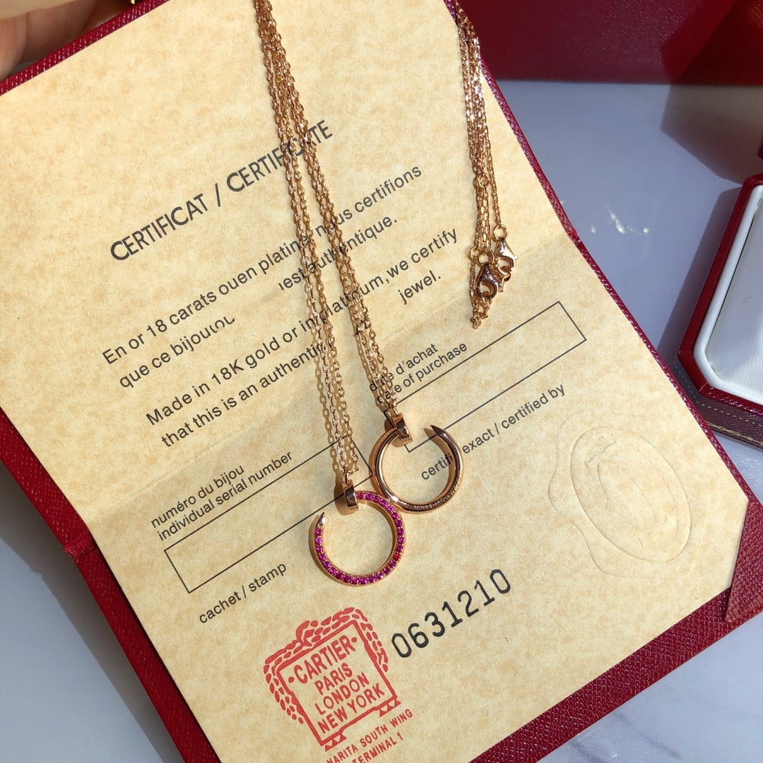 [Super CiCi ]JUSTE NECKLACE GOLD RED DIAMONDS