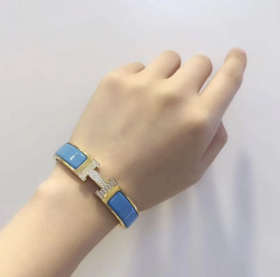 [Super CiCi ]H CLOUD BLUE BRACELET GOLD DIAMOND