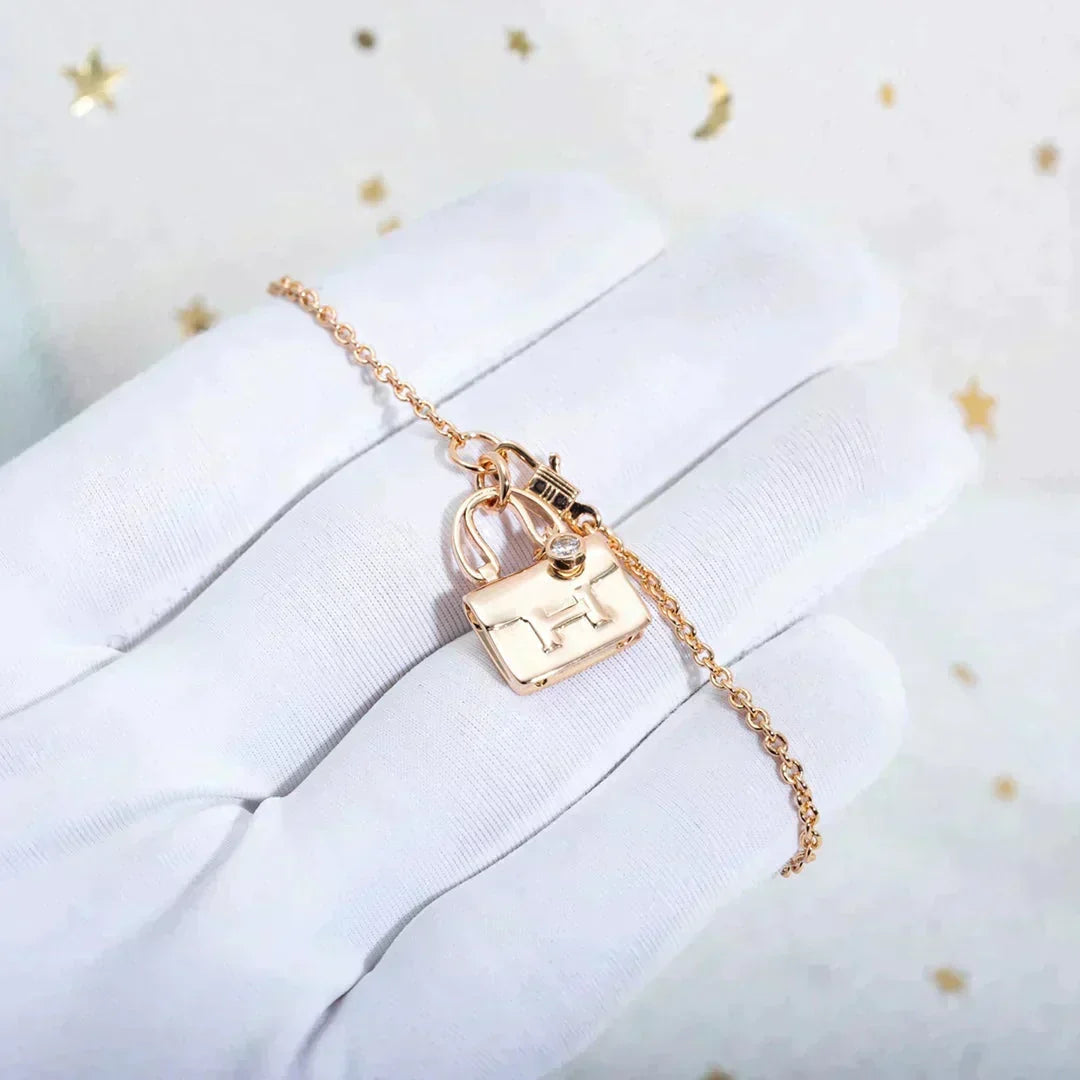 [Super CiCi ]AMULETTE PEDANT ROSE GOLD NECKLACE