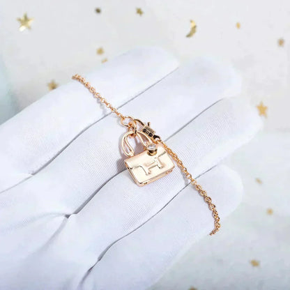 [Super CiCi ]AMULETTE PEDANT ROSE GOLD NECKLACE