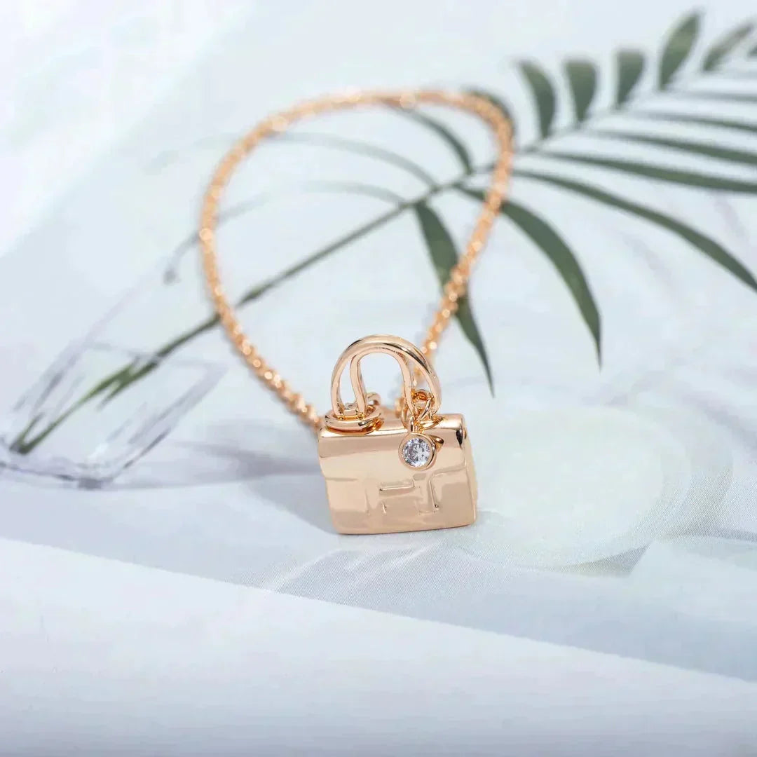 [Super CiCi ]AMULETTE PEDANT ROSE GOLD NECKLACE