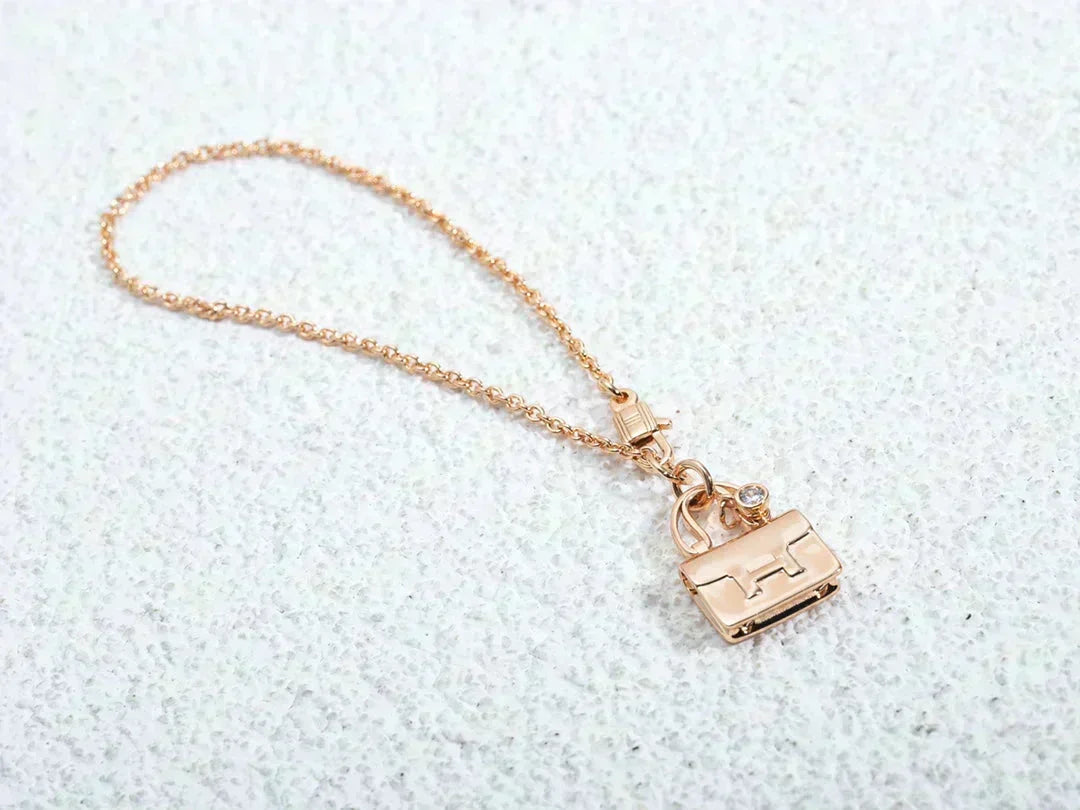 [Super CiCi ]AMULETTE PEDANT ROSE GOLD NECKLACE