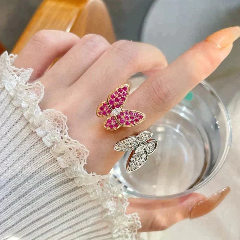 [Super CiCi ]TWIN BUTTERFLY DIAMOND RING