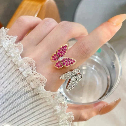 [Super CiCi ]TWIN BUTTERFLY DIAMOND RING