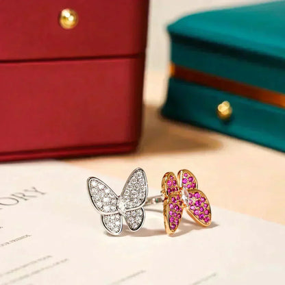 [Super CiCi ]TWIN BUTTERFLY DIAMOND RING