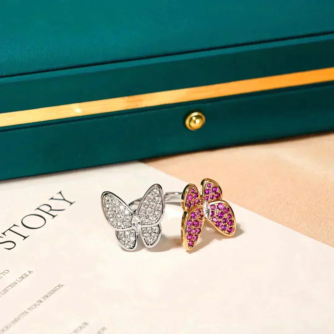 [Super CiCi ]TWIN BUTTERFLY DIAMOND RING