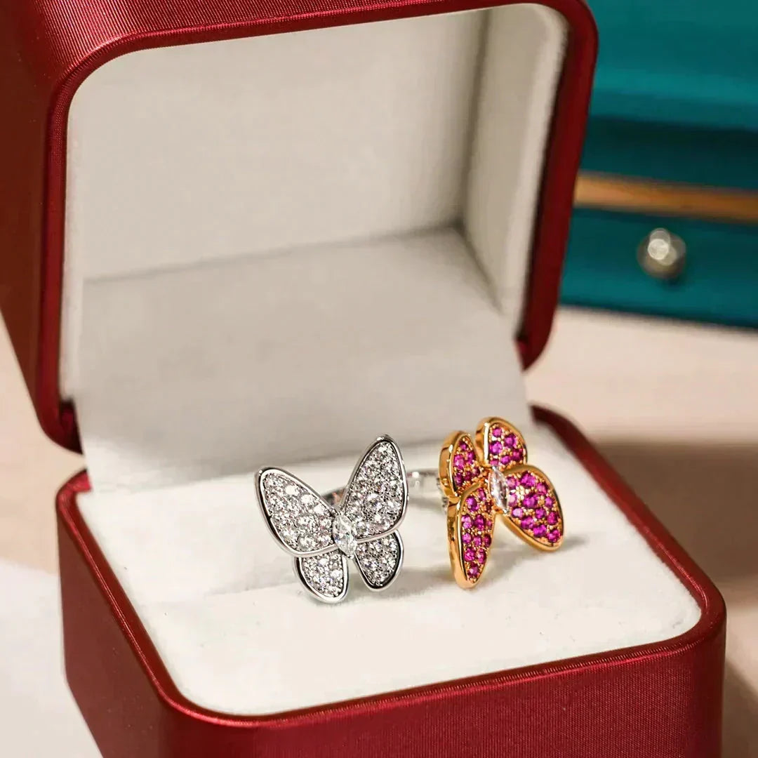 [Super CiCi ]TWIN BUTTERFLY DIAMOND RING