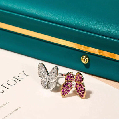 [Super CiCi ]TWIN BUTTERFLY DIAMOND RING