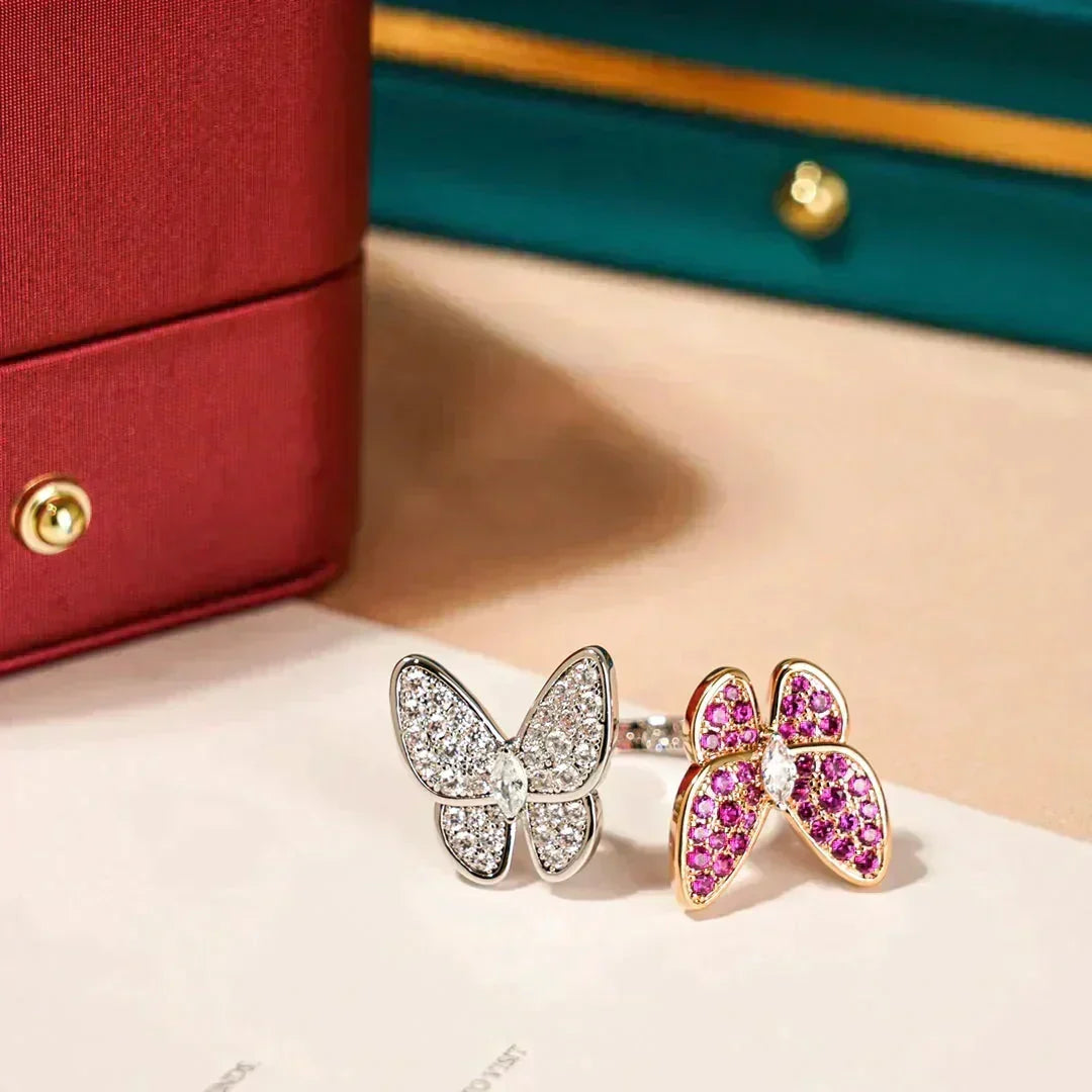 [Super CiCi ]TWIN BUTTERFLY DIAMOND RING