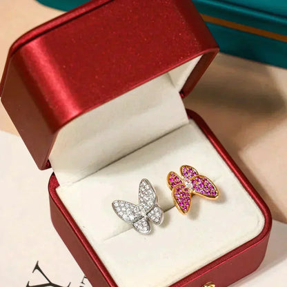 [Super CiCi ]TWIN BUTTERFLY DIAMOND RING