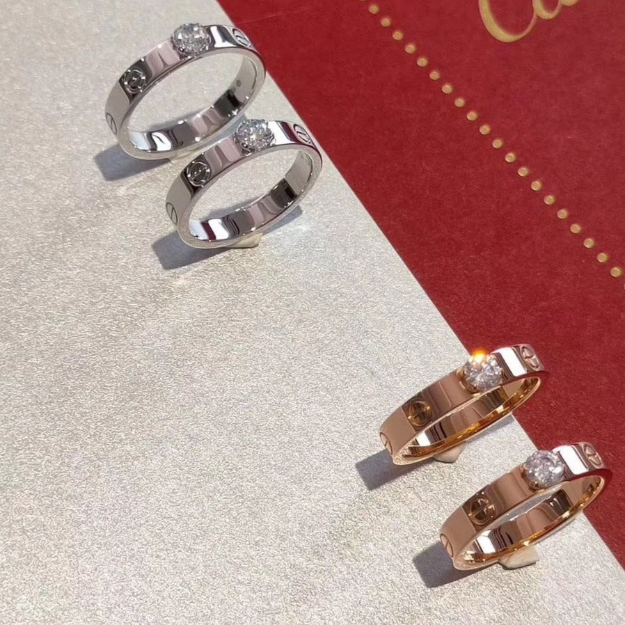 [Super CiCi ]LOVE RING 3.6MM 1 BIG DIAMOND