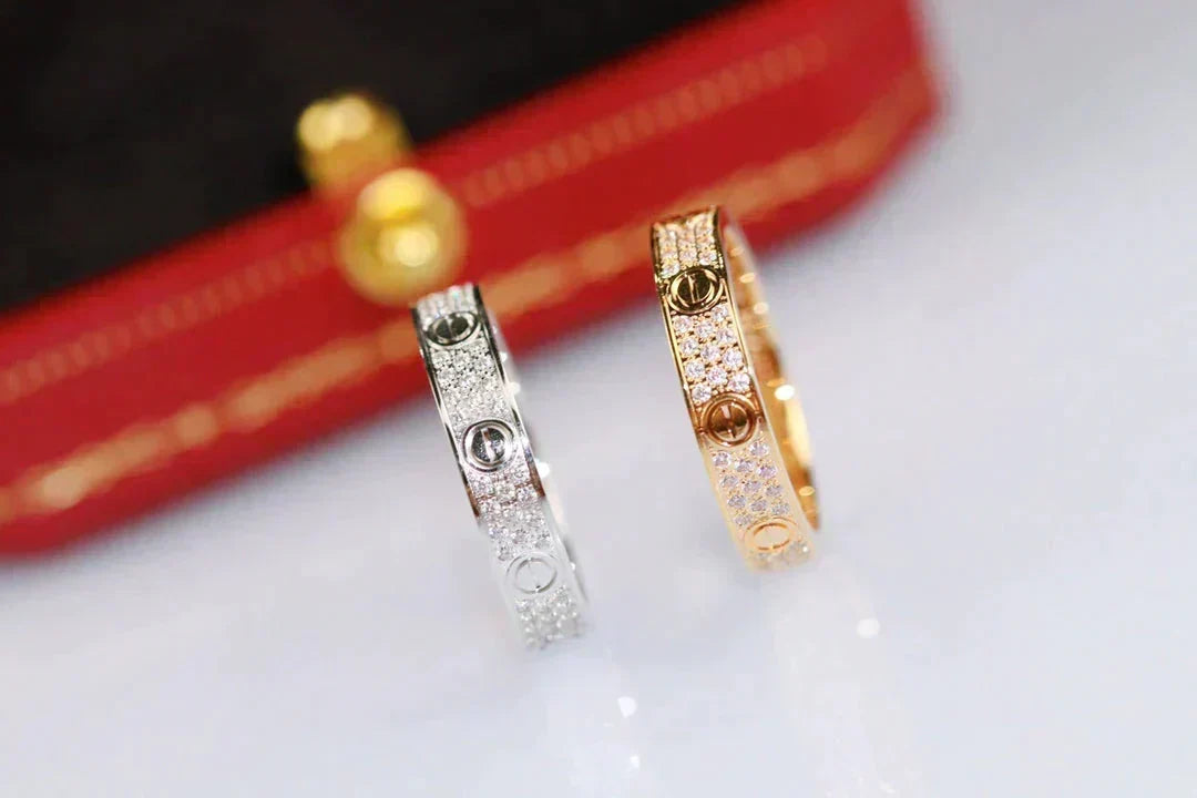 [Super CiCi ]LOVE RING 3.6MM DIAMOND PAVED