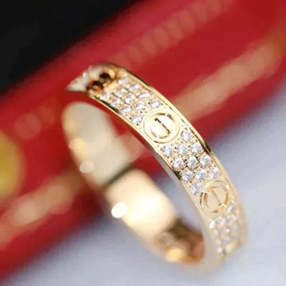 [Super CiCi ]LOVE RING 3.6MM DIAMOND PAVED