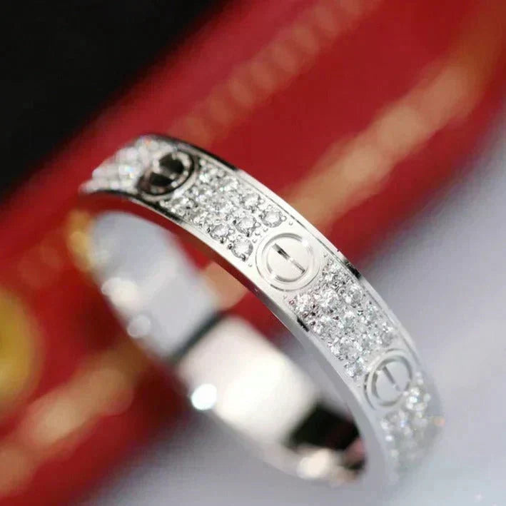 [Super CiCi ]LOVE RING 3.6MM DIAMOND PAVED