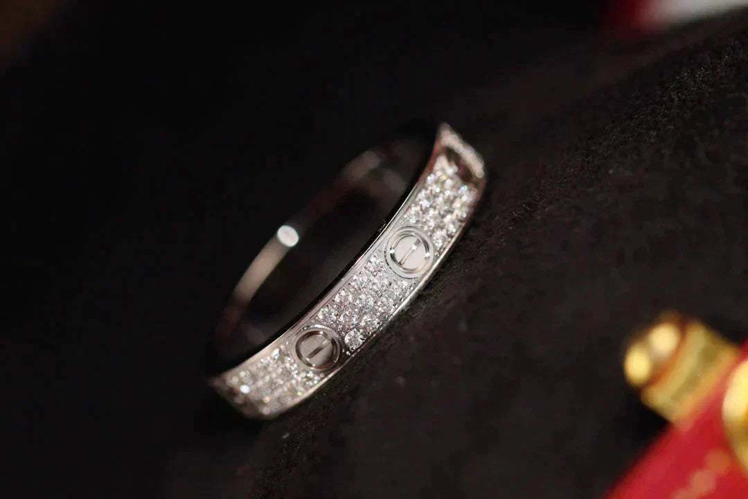 [Super CiCi ]LOVE RING 3.6MM DIAMOND PAVED