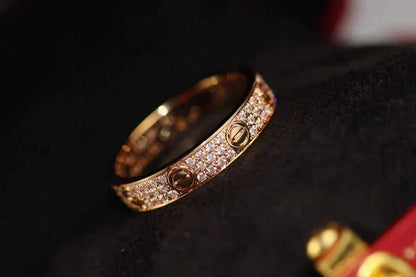 [Super CiCi ]LOVE RING 3.6MM DIAMOND PAVED
