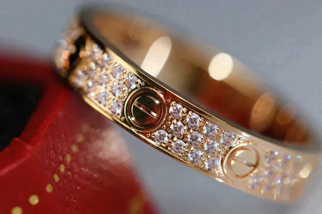[Super CiCi ]LOVE RING 3.6MM DIAMOND PAVED