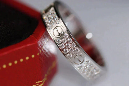 [Super CiCi ]LOVE RING 3.6MM DIAMOND PAVED