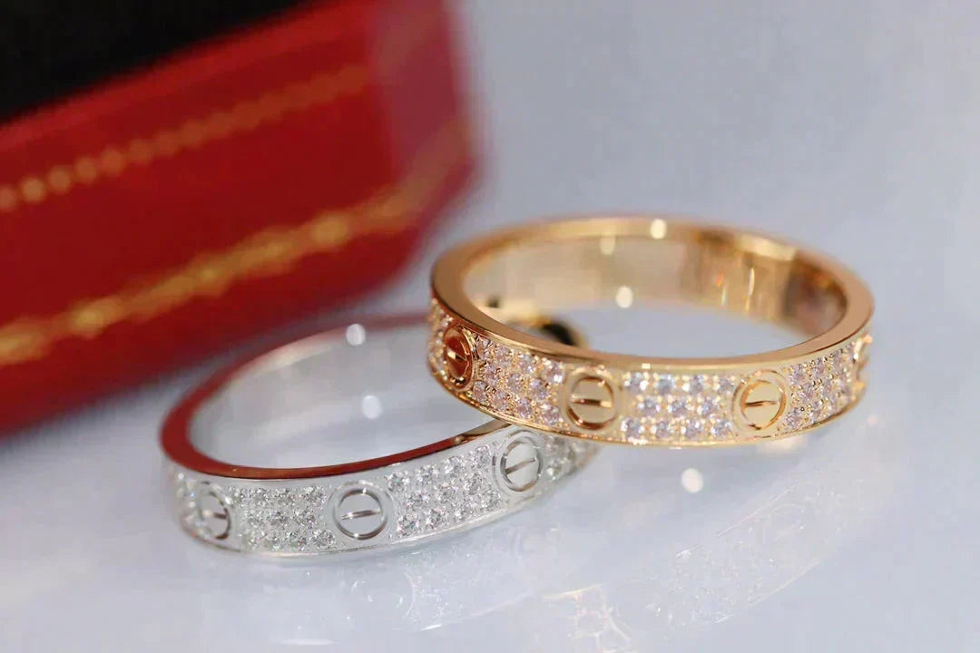 [Super CiCi ]LOVE RING 3.6MM DIAMOND PAVED