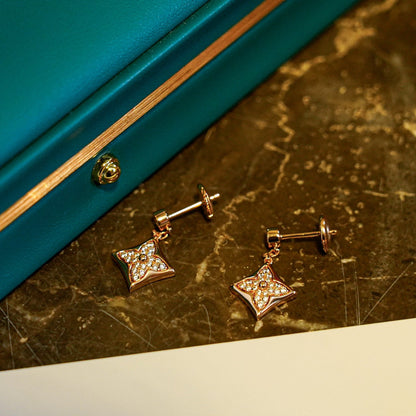 [Super CiCi ]STAR DIAMONDS EARRINGS GOLD